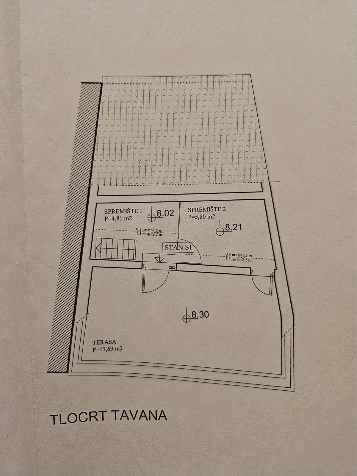 Tlocrt tavana s terasom